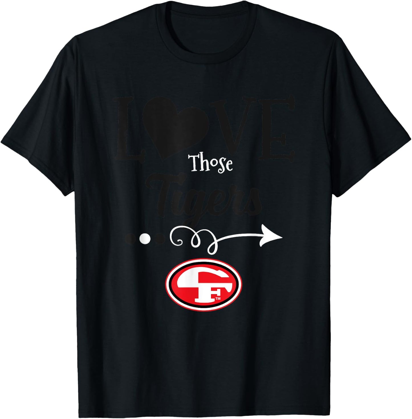 Cedar Falls Tigers Logo Love Those HS T-Shirt - T-Shirt | Black