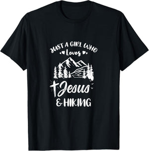 Just A Girl Who Loves Jesus And Hiking T-Shirt - T-Shirt | Black