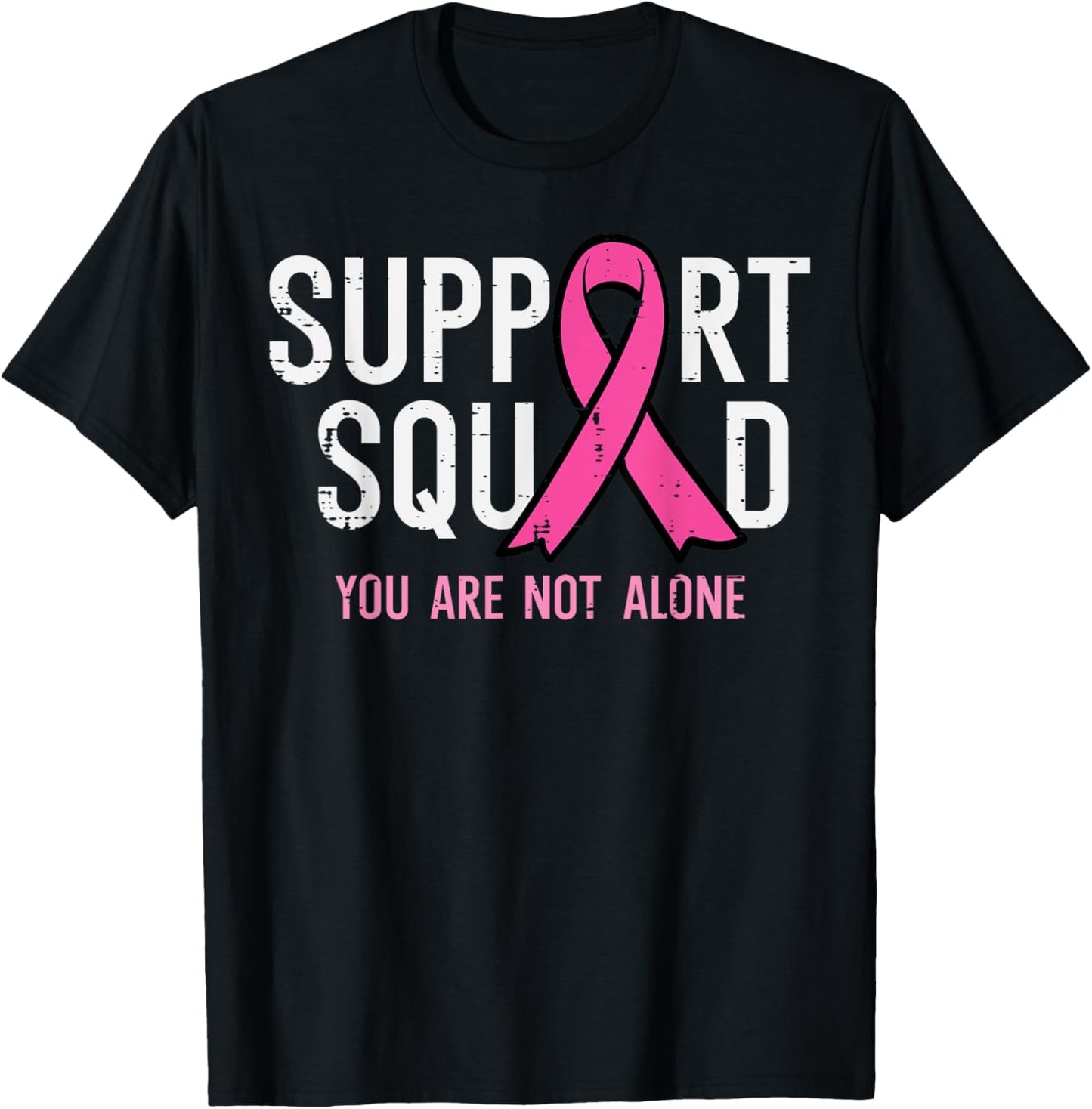 Breast Cancer Ribbon Support Squad Awareness Men Women Kids T-Shirt - T-Shirt | Black