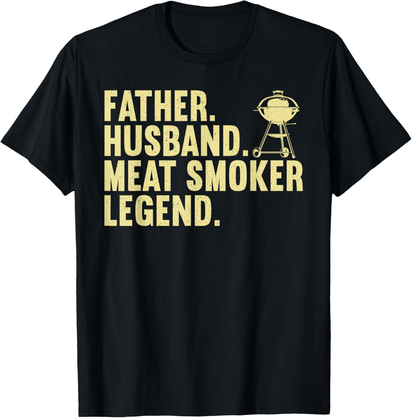 Cool Meat Smoking Art For Father Husband BBQ Meat Griller T-Shirt - T-Shirt | Black