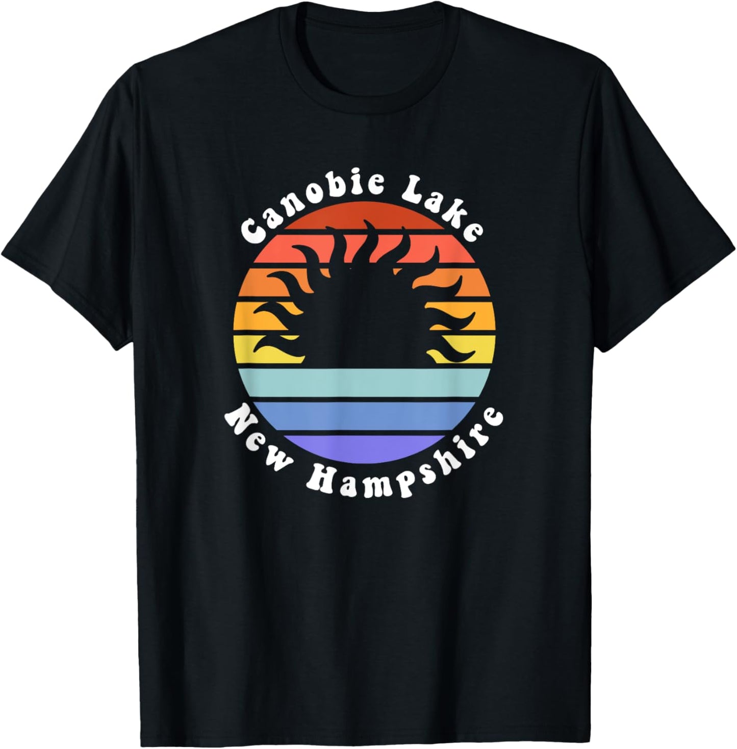 Canobie Lake New Hampshire Sunrise Family Vacation Souvenir T-Shirt - T-Shirt | Black