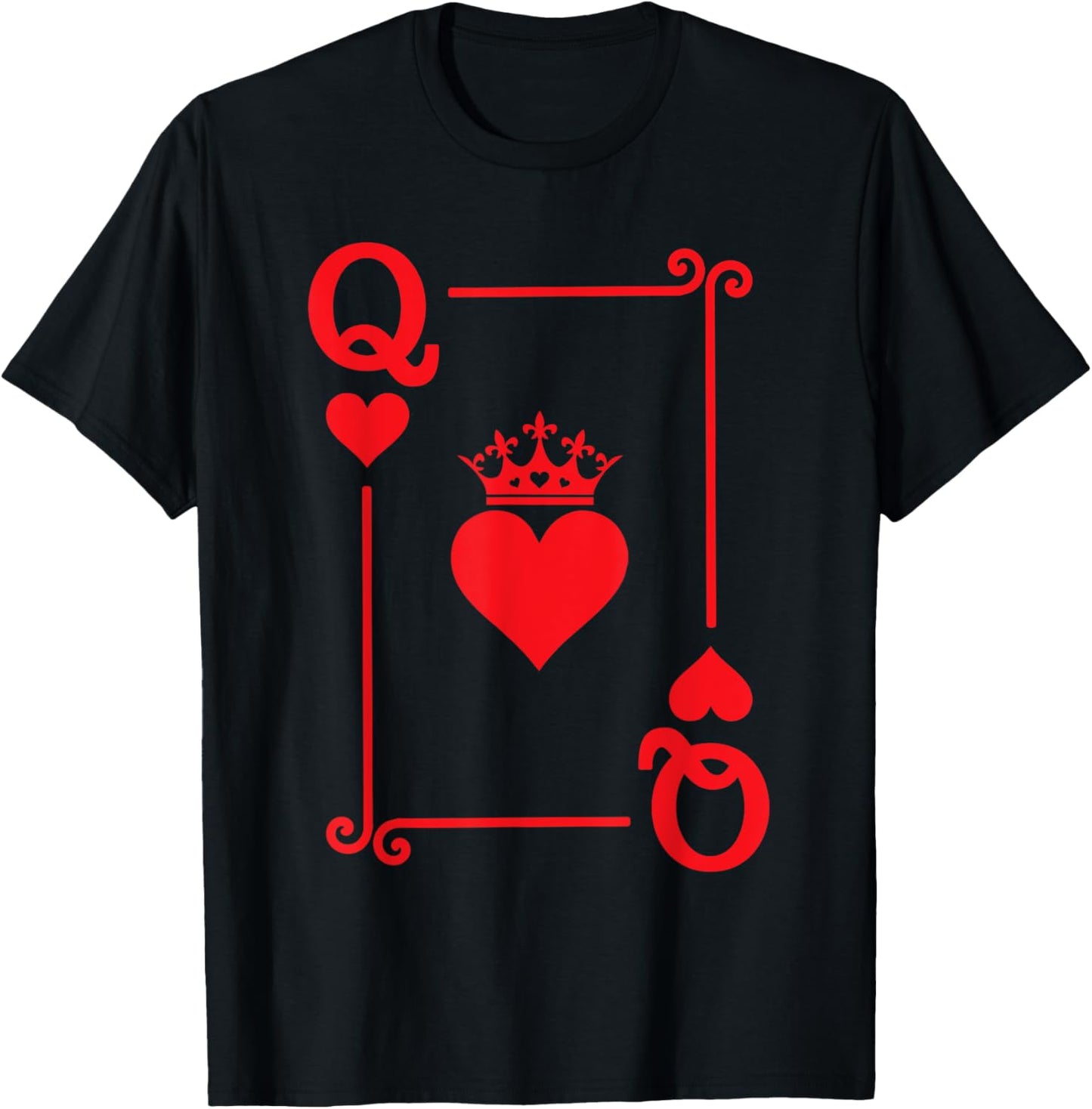 Queen Hearts Card Costume - Playing Cards - Queen of Hearts T-Shirt - T-Shirt | Black