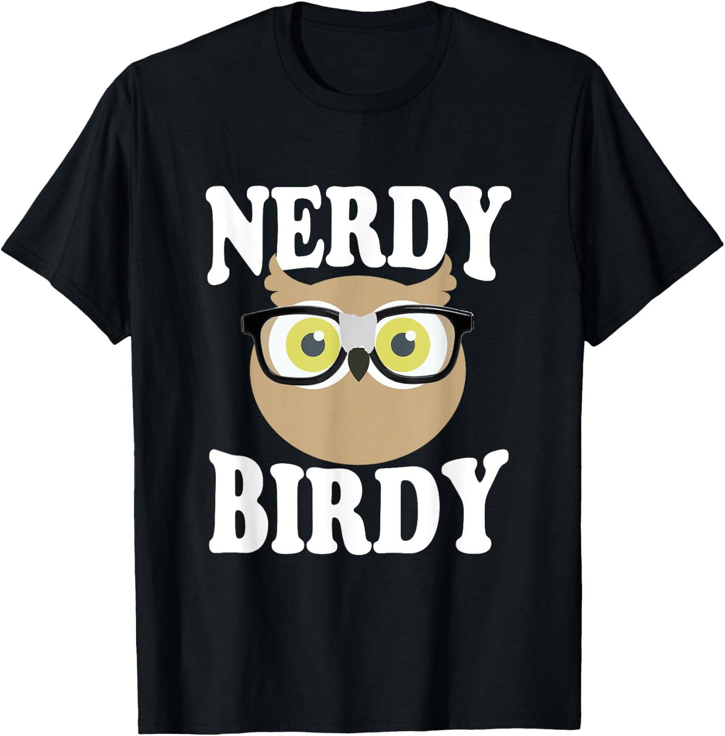 Nerdy Birdy Funny Owl T-Shirt - T-Shirt | Black