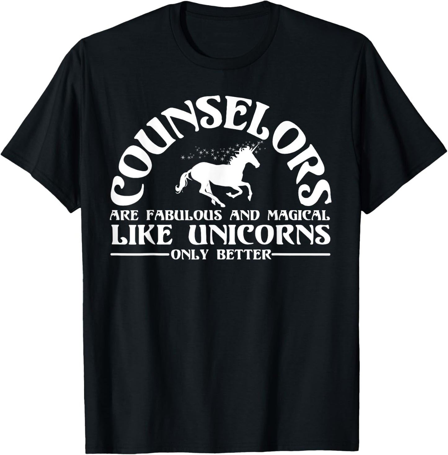 Funny Licensed Counselor Appreciation Unicorn Lover Humor T-Shirt - T-Shirt | Black