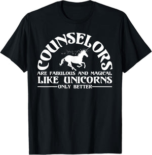 Funny Licensed Counselor Appreciation Unicorn Lover Humor T-Shirt - T-Shirt | Black