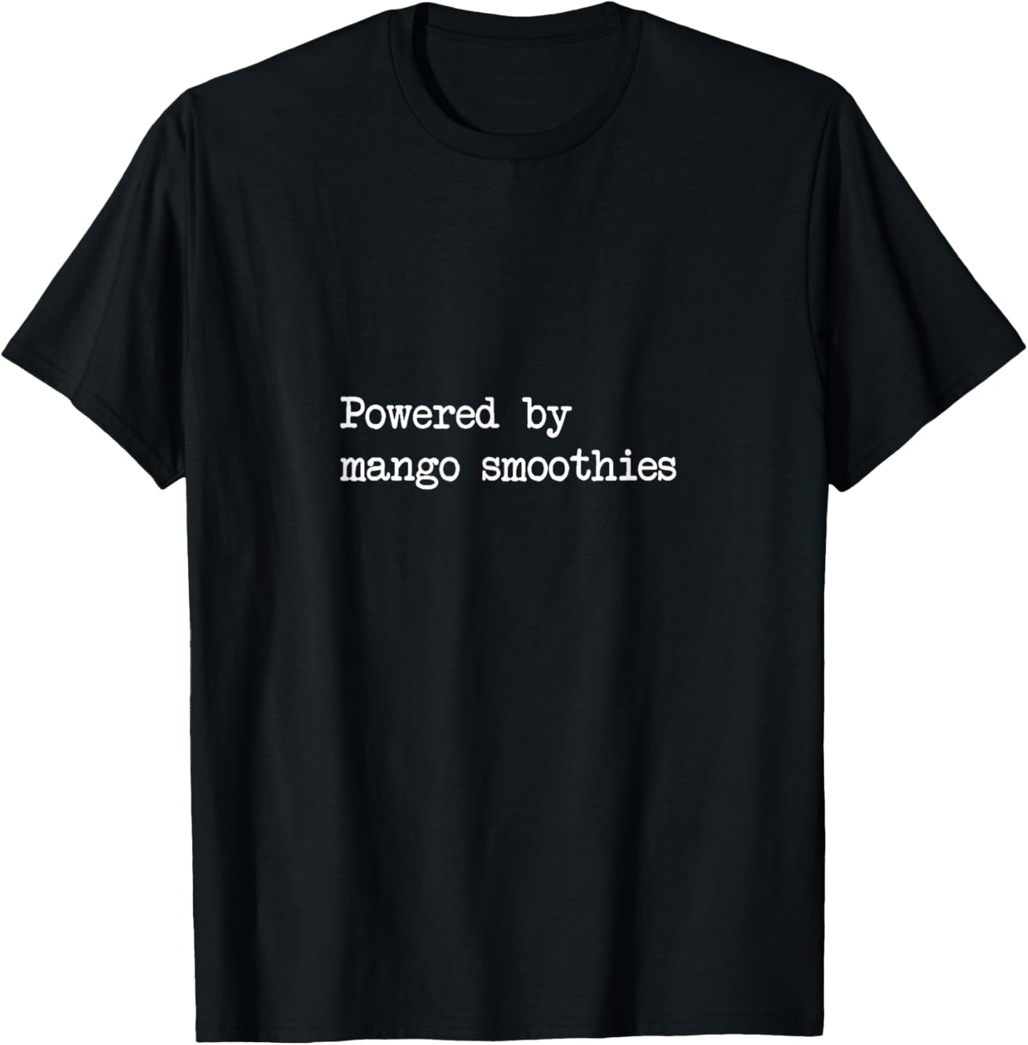 Powered by mango smoothies Funny Mango Fruit Minimalist T-Shirt - T-Shirt | Black