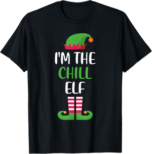 I'm The Chill Elf Matching Family Group Christmas T-Shirt - T-Shirt | Black