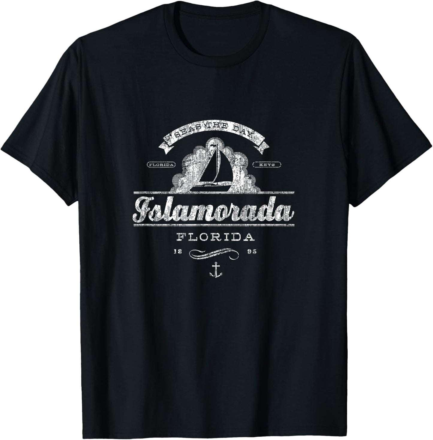 Islamorada FL Sailboat Vintage Nautical T-Shirt - T-Shirt | Black