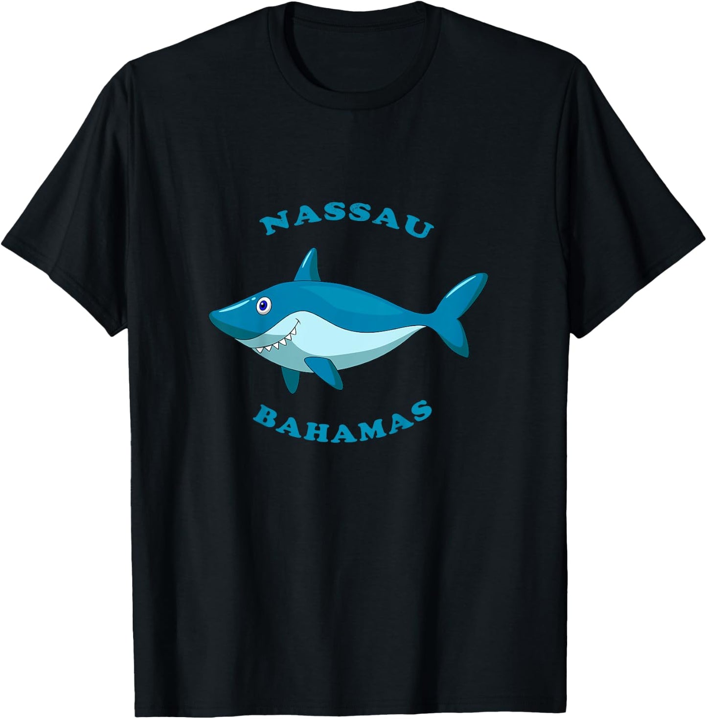 Kids Nassau, Bahamas Vintage Children's Shark Vacation Gift T-Shirt - T-Shirt | Black