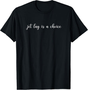 Jet Lag Is A Choice Football Airplane Travel T-Shirt - T-Shirt | Black