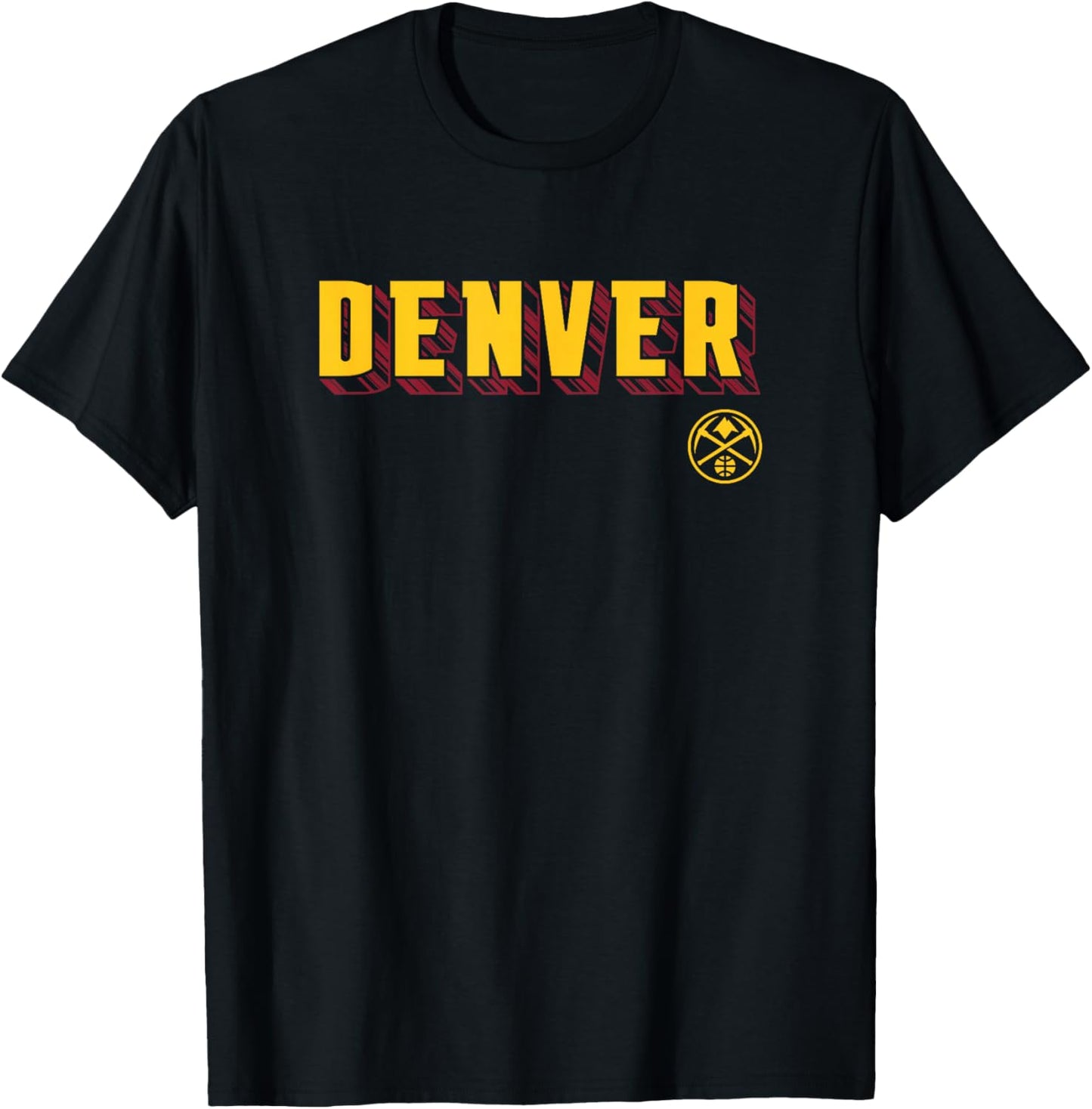 NBA - Denver Nuggets City Workmark Logo Navy T-Shirt - T-Shirt | Black