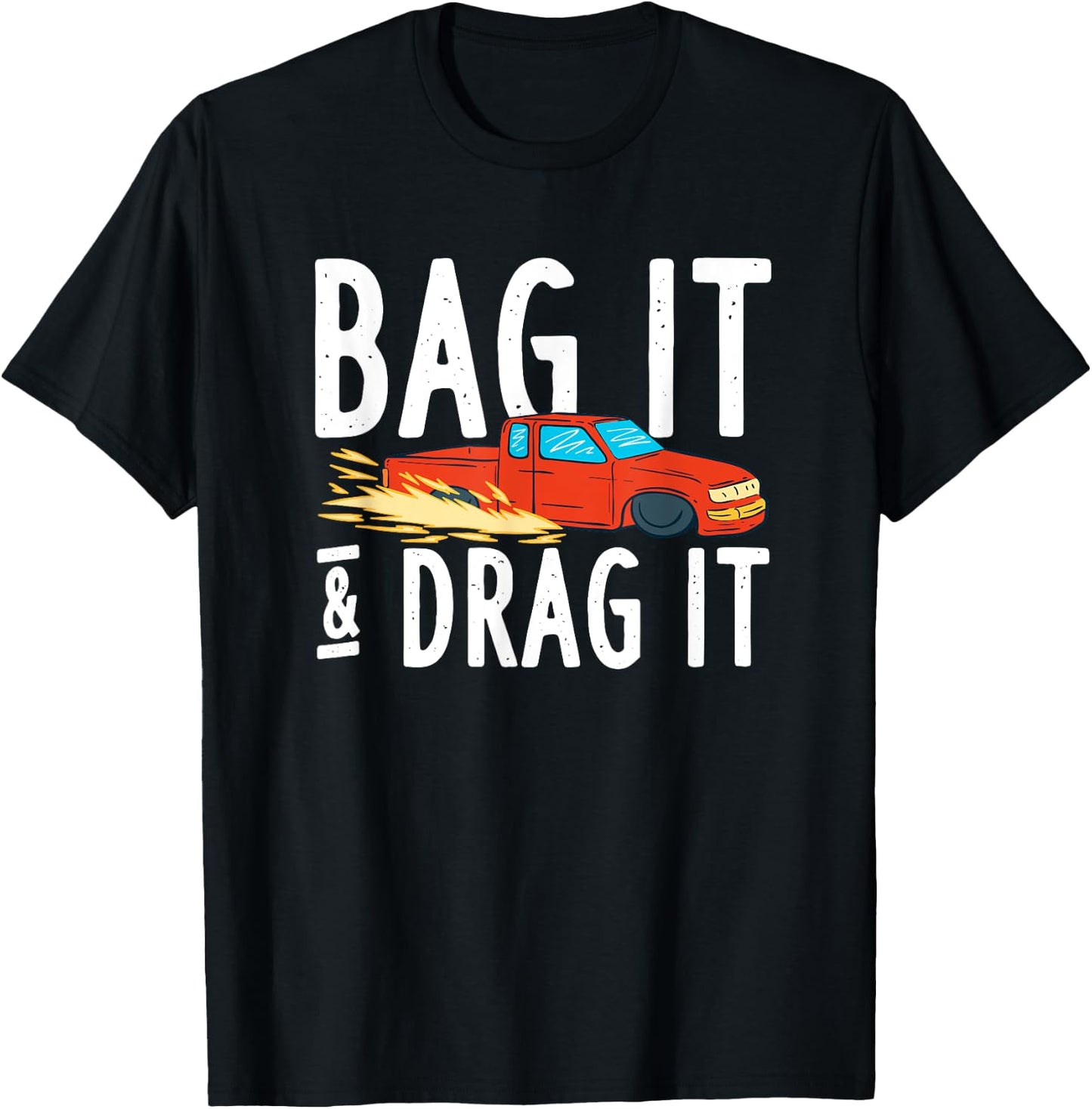 Bag it and Dragit Bagged Mini Truck Lowrider Diesel Engine T-Shirt - T-Shirt | Black