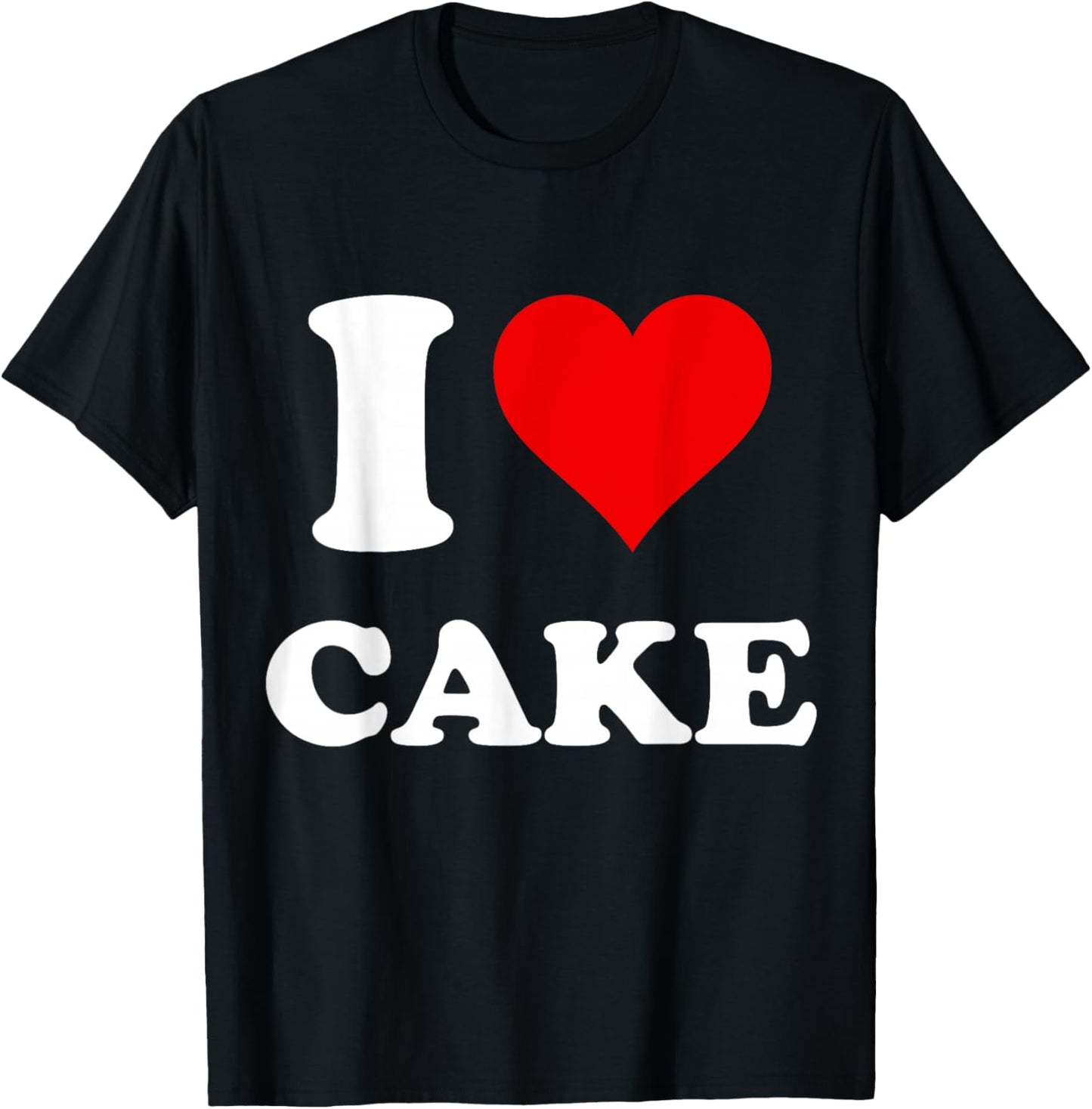 The Official Red Heart Fashion Love Brand I Heart Cake I Love Cake - -Adults, Black, Small, Short Sleeve T-Shirt - T-Shirt | Black
