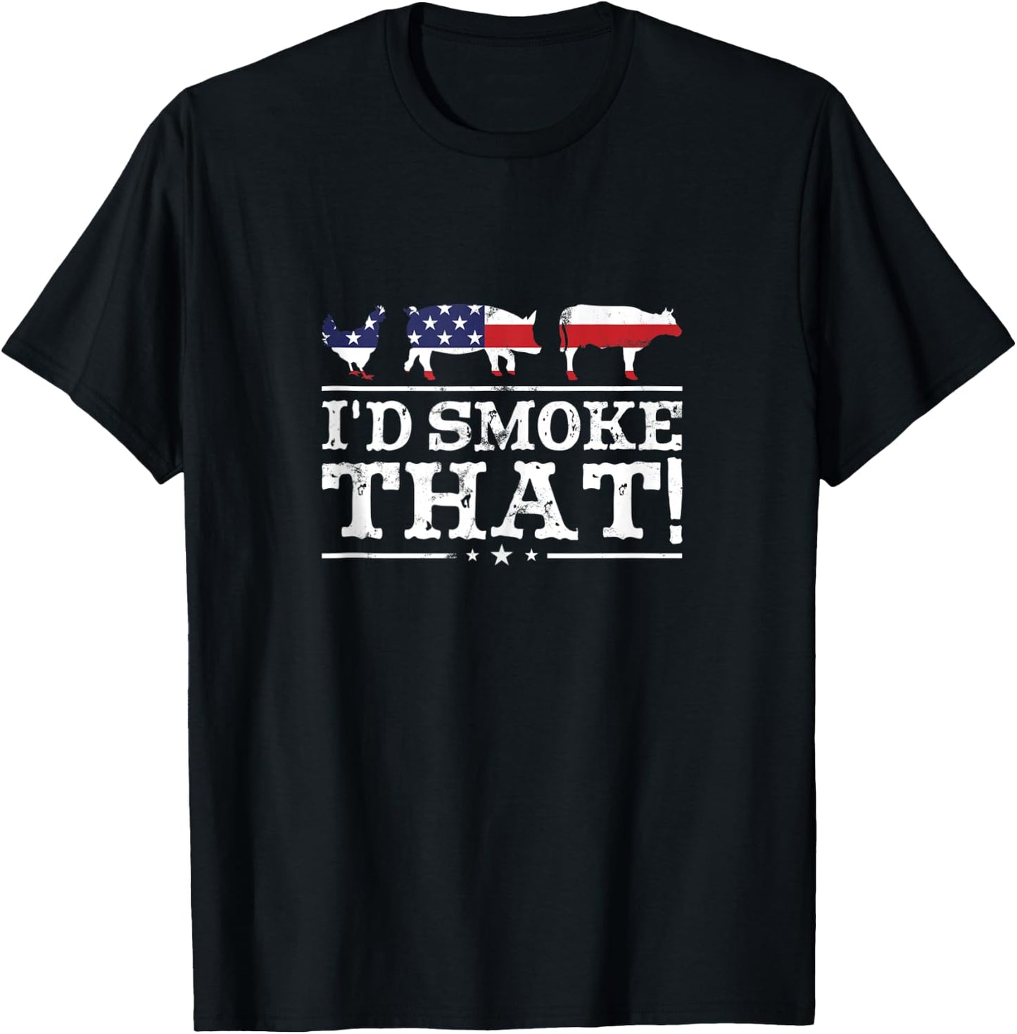Funny BBQ Shirt I'd Smoke That Meat Pitmaster Grill Gift T-Shirt - T-Shirt | Black