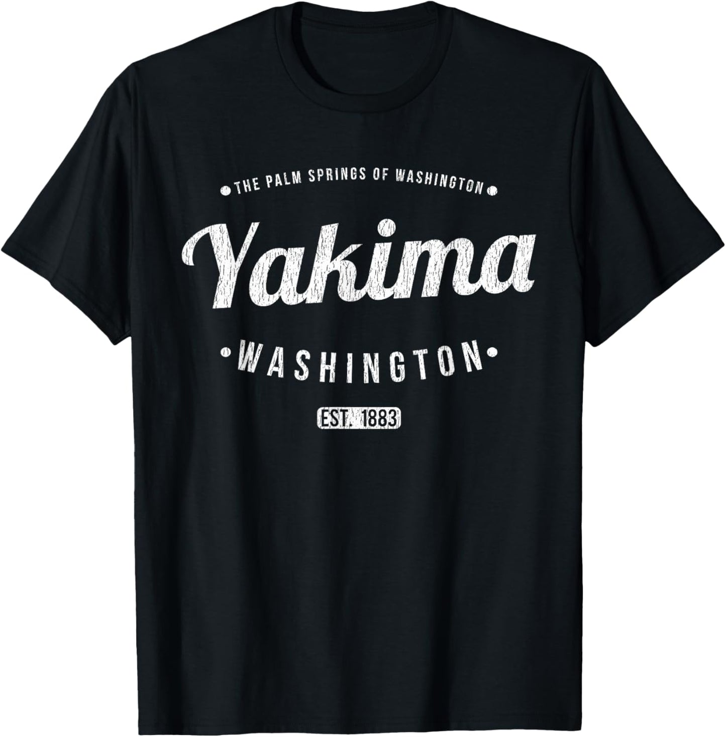 Yakima Washington Vintage Minimalist Souvenir WA Yakima T-Shirt - T-Shirt | Black