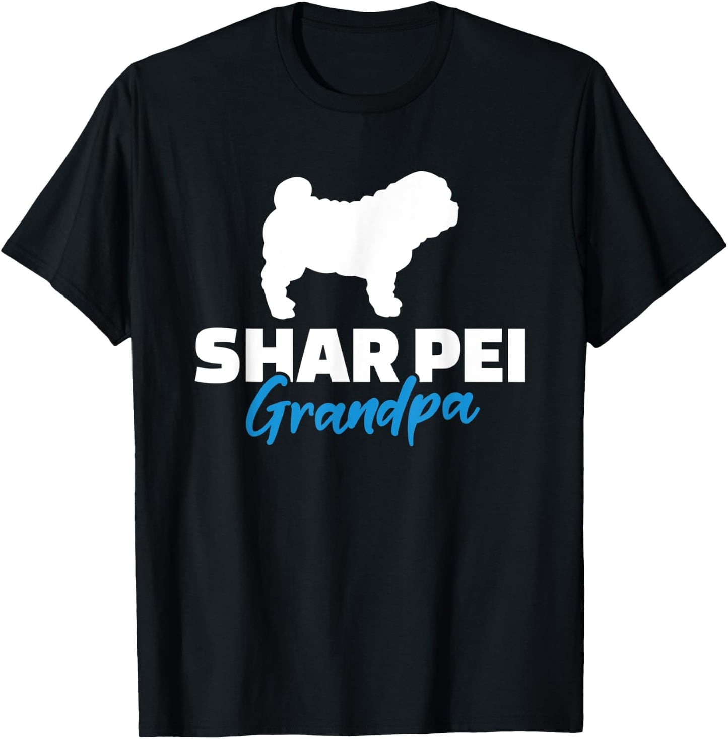 Shar Pei Grandpa T-Shirt - T-Shirt | Black