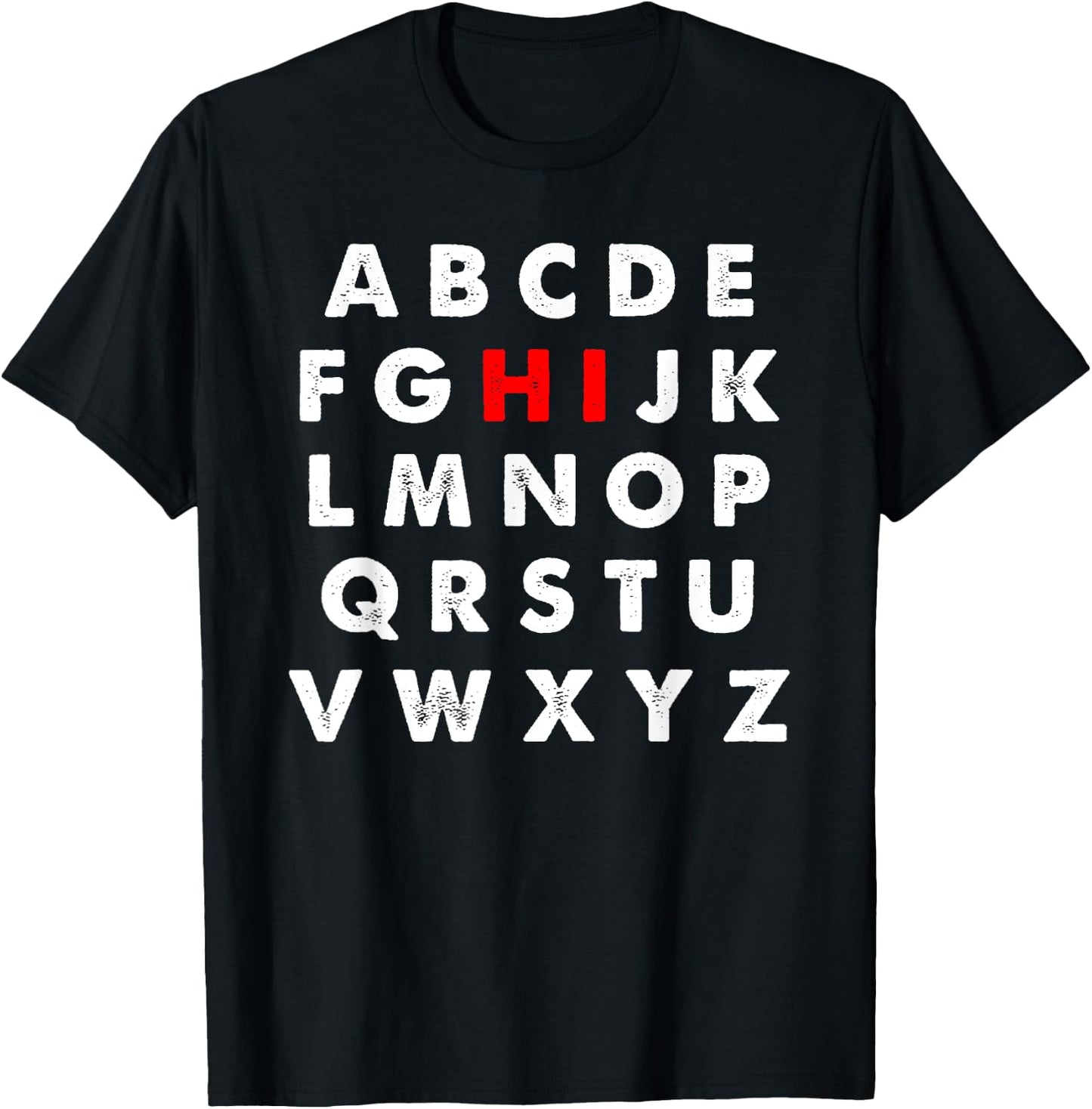 Hi Alphabet Letters Learning ABC Funny Gift Toddler Kids T-Shirt - T-Shirt | Black