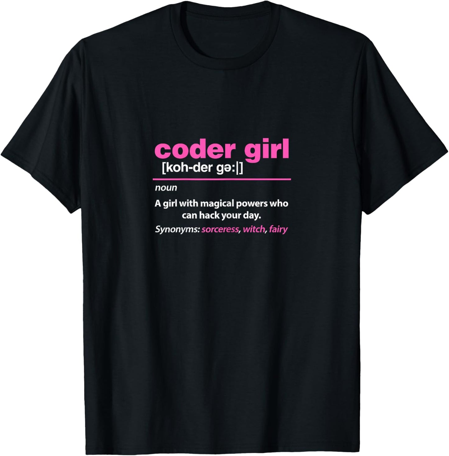 Coder Girl Programmer Programming Coding Funny Definition T-Shirt - T-Shirt | Black