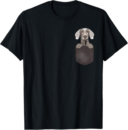 Dog In Pocket Funny Dog Lover Weimaraner Women Kids T-Shirt - T-Shirt | Black