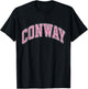 Conway Arkansas AR Varsity Style Pink Text T-Shirt - T-Shirt | Black