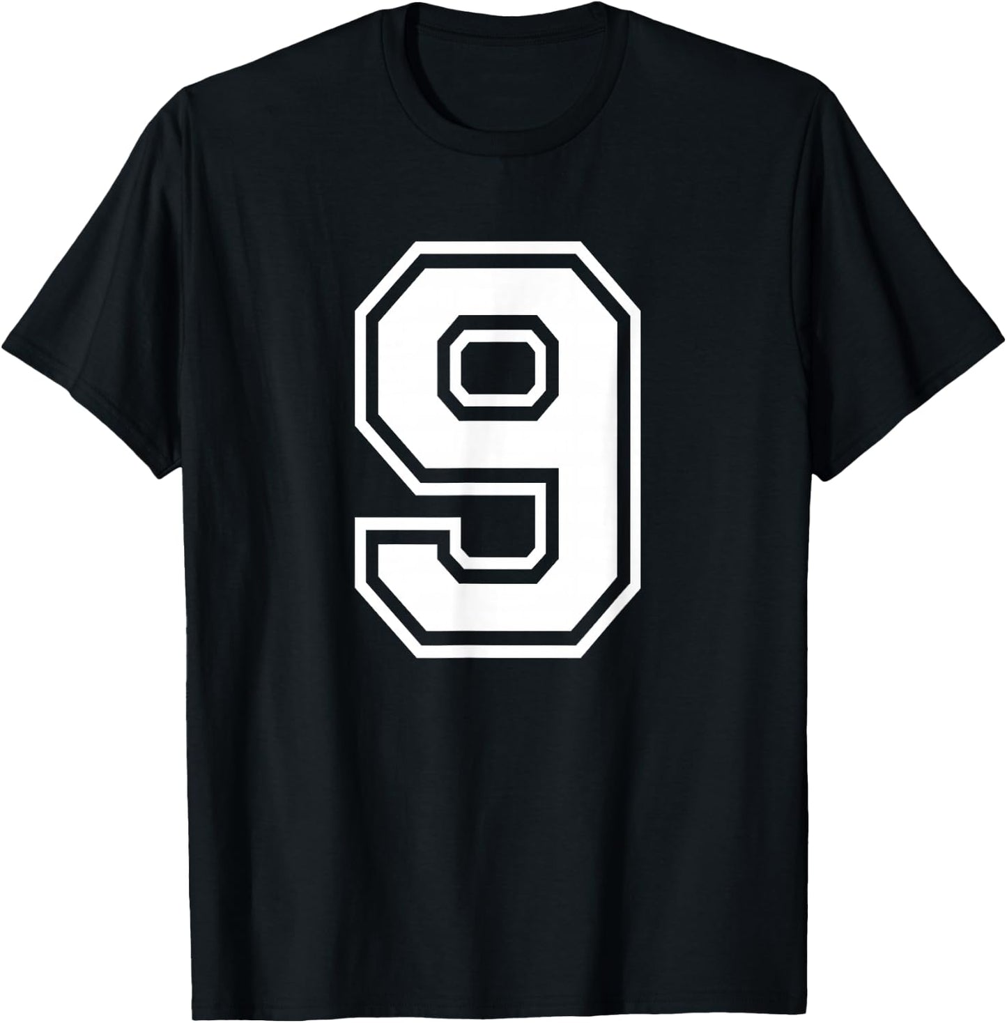 Number 9 Birthday Gift Sports Player Team Numbered Jersey T-Shirt - T-Shirt | Black