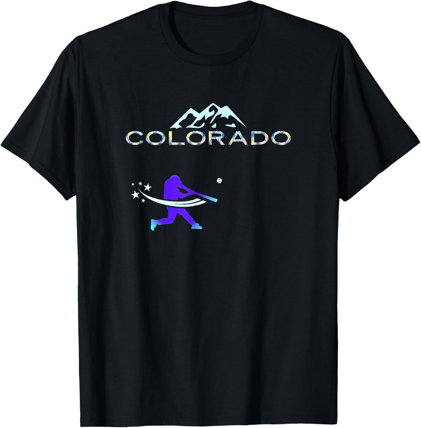 Colorado Rocky Mountain Hometown Baseball Player T-Shirt - T-Shirt | Black