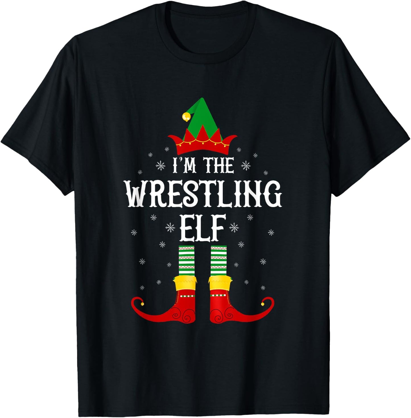 I'm the Wrestling Elf Family Matching Christmas T-Shirt - T-Shirt | Black