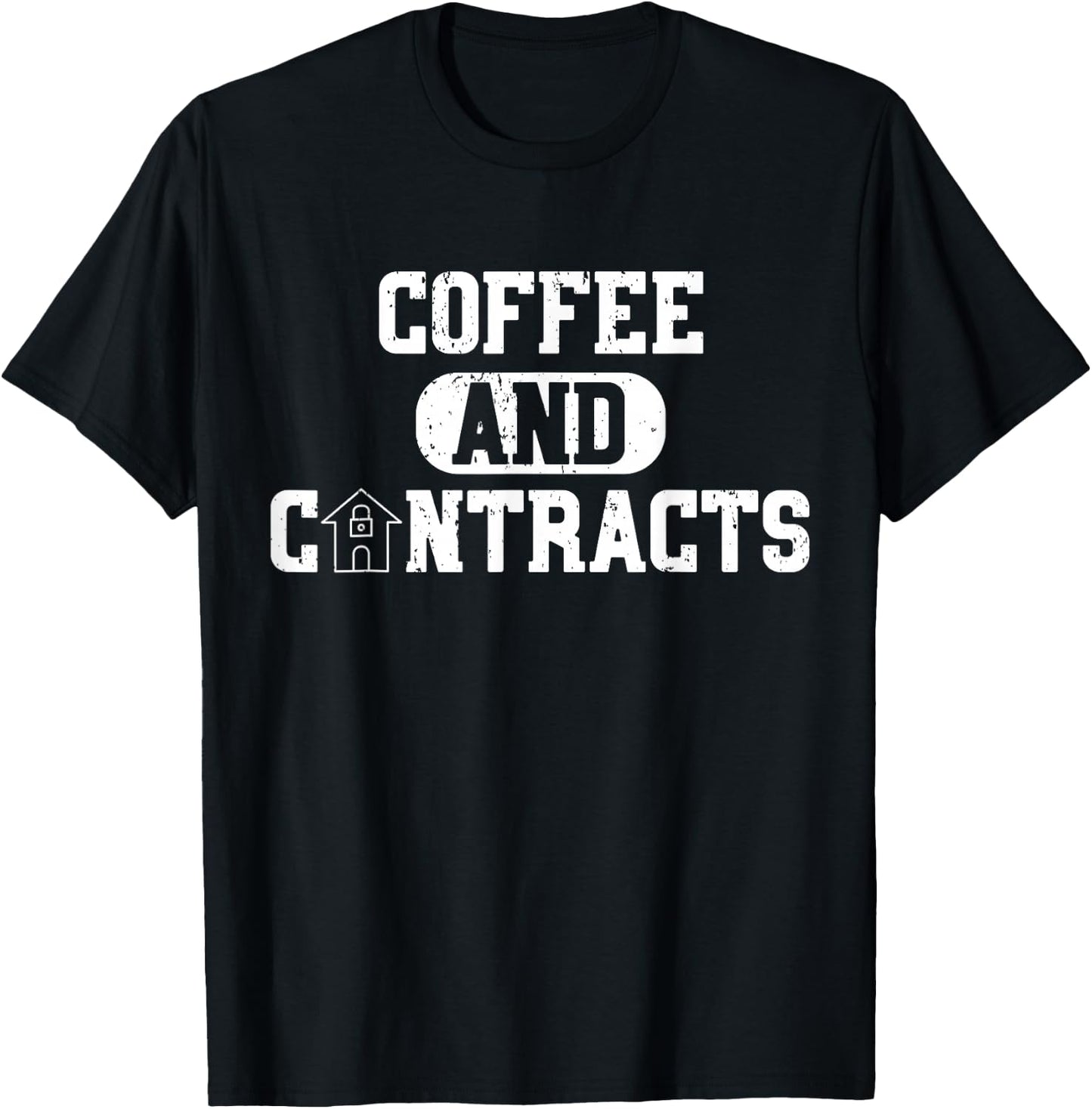 Real Estate Contracts Coffee Realtor Broker Agent Gift T-Shirt - T-Shirt | Black