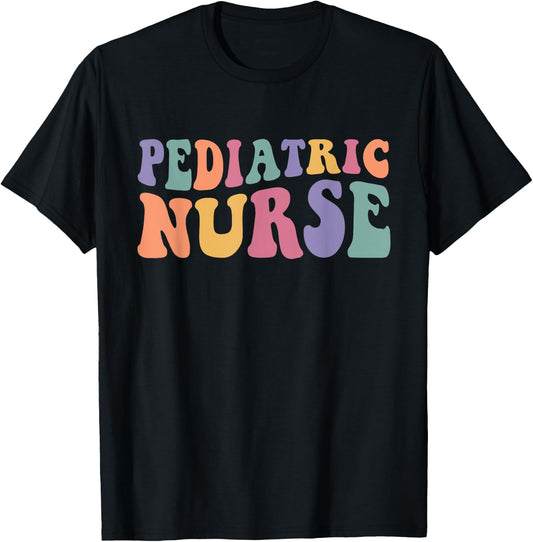 Pediatric Nurse Groovy Nursing School Women T-Shirt - T-Shirt | Black