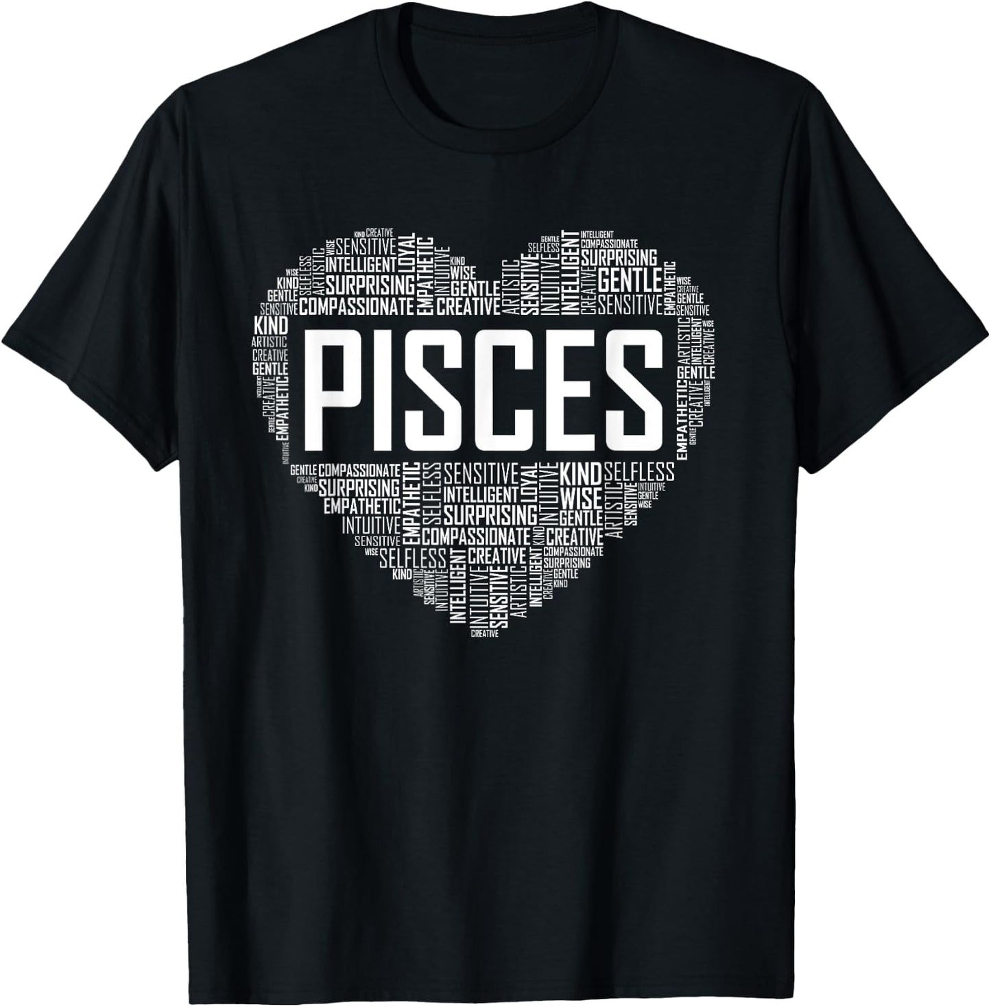 Love Pisces Characteristics Co Pisces Zodiac Traits Horoscope Astrology Sign Gift Heart T-Shirt - T-Shirt | Black