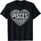 Love Pisces Characteristics Co Pisces Zodiac Traits Horoscope Astrology Sign Gift Heart T-Shirt - T-Shirt | Black