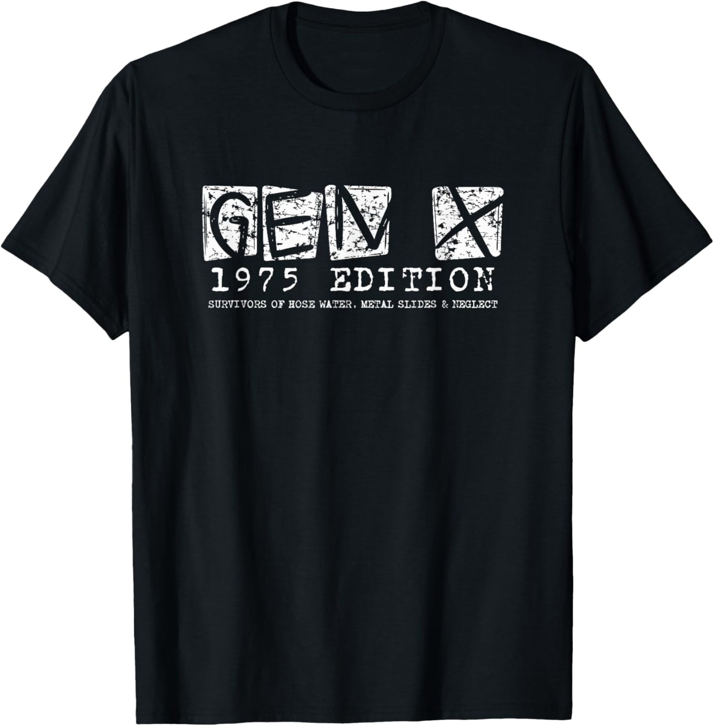 Gen X 1975 Edition 50th Birthday Retro Generation X Gen Xer T-Shirt - T-Shirt | Black