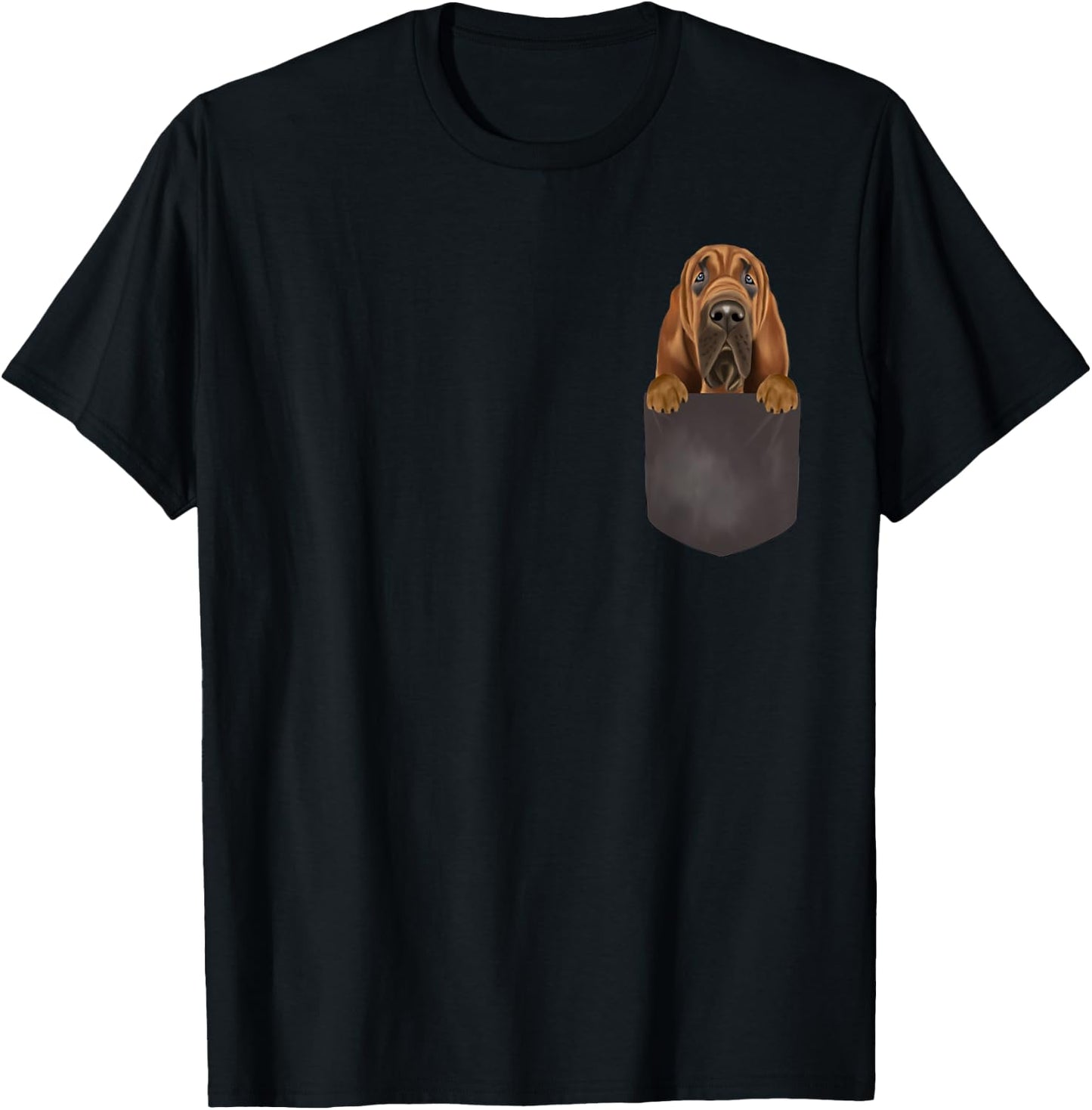 Dog In Pocket Funny Dog Lover Bloodhound Men Women Girls Kids T-Shirt - T-Shirt | Black
