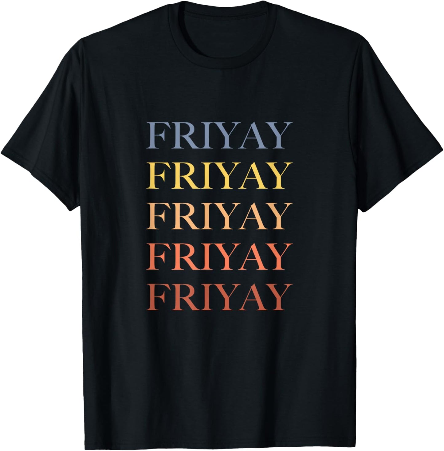 FRIYAY Retro Rainbow T-Shirt - T-Shirt | Black