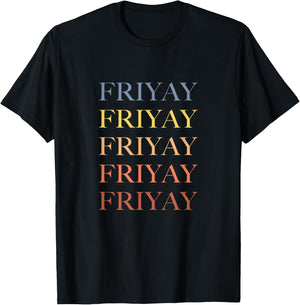 FRIYAY Retro Rainbow T-Shirt - T-Shirt | Black