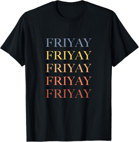 FRIYAY Retro Rainbow T-Shirt - T-Shirt | Black