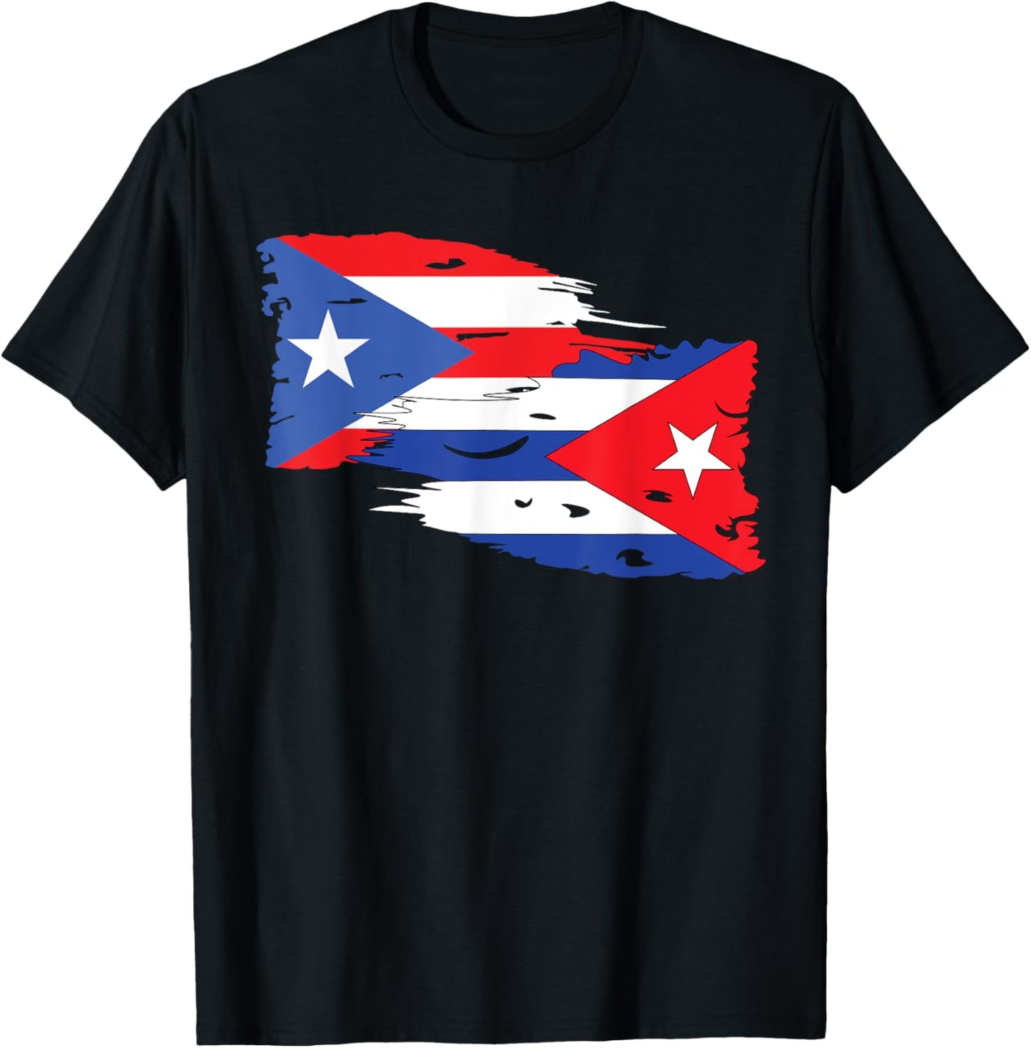 Cuban Puerto Rican Puerto Rico Flag Cuban Flag Pride T-Shirt - T-Shirt | Black