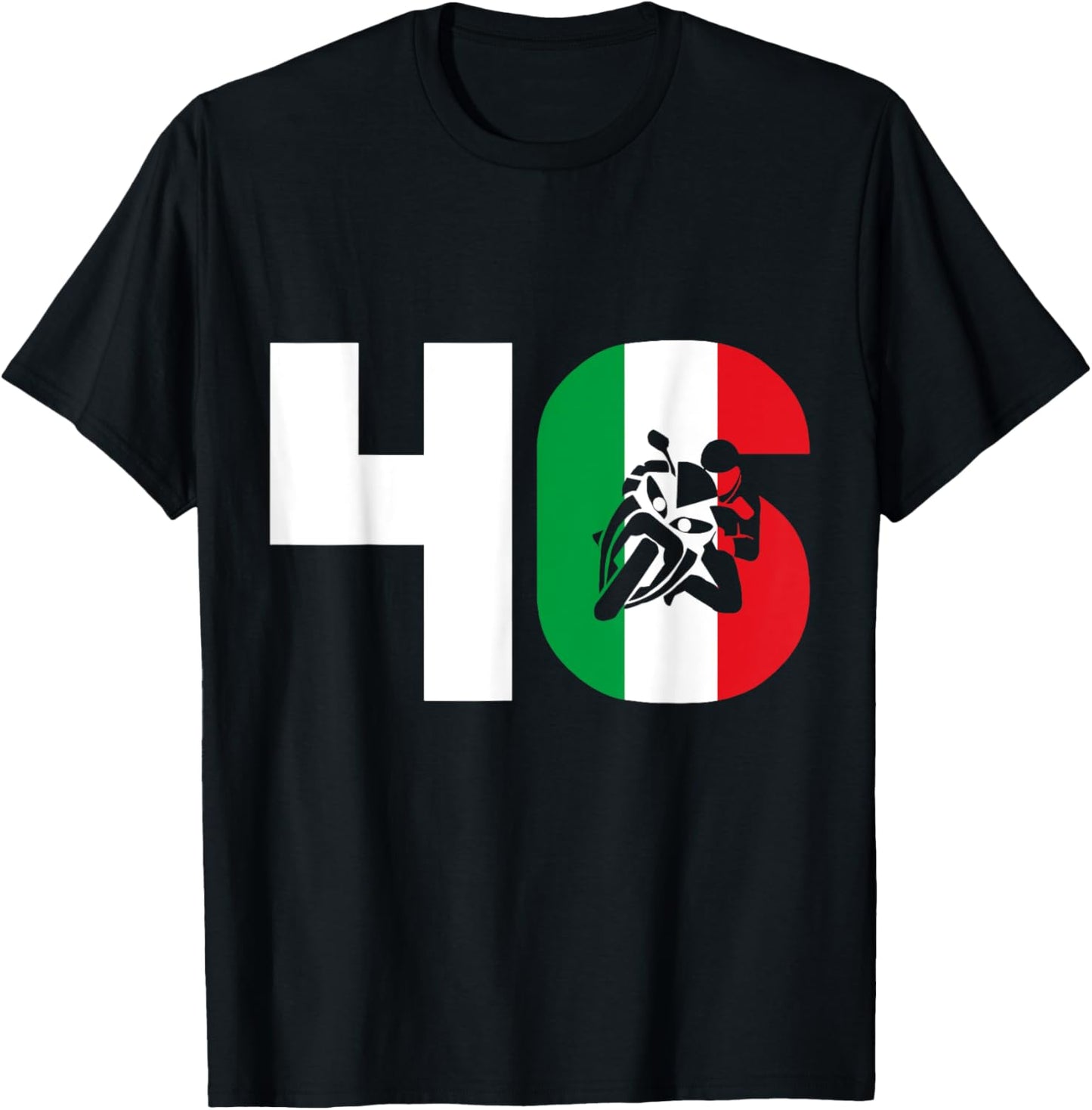 Motorrad Moto 46 Italien Motorradfahrer T-Shirt - T-Shirt | Black