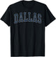 Dallas Vintage Distressed Arched Text Men Women Dallas T-Shirt - T-Shirt | Black