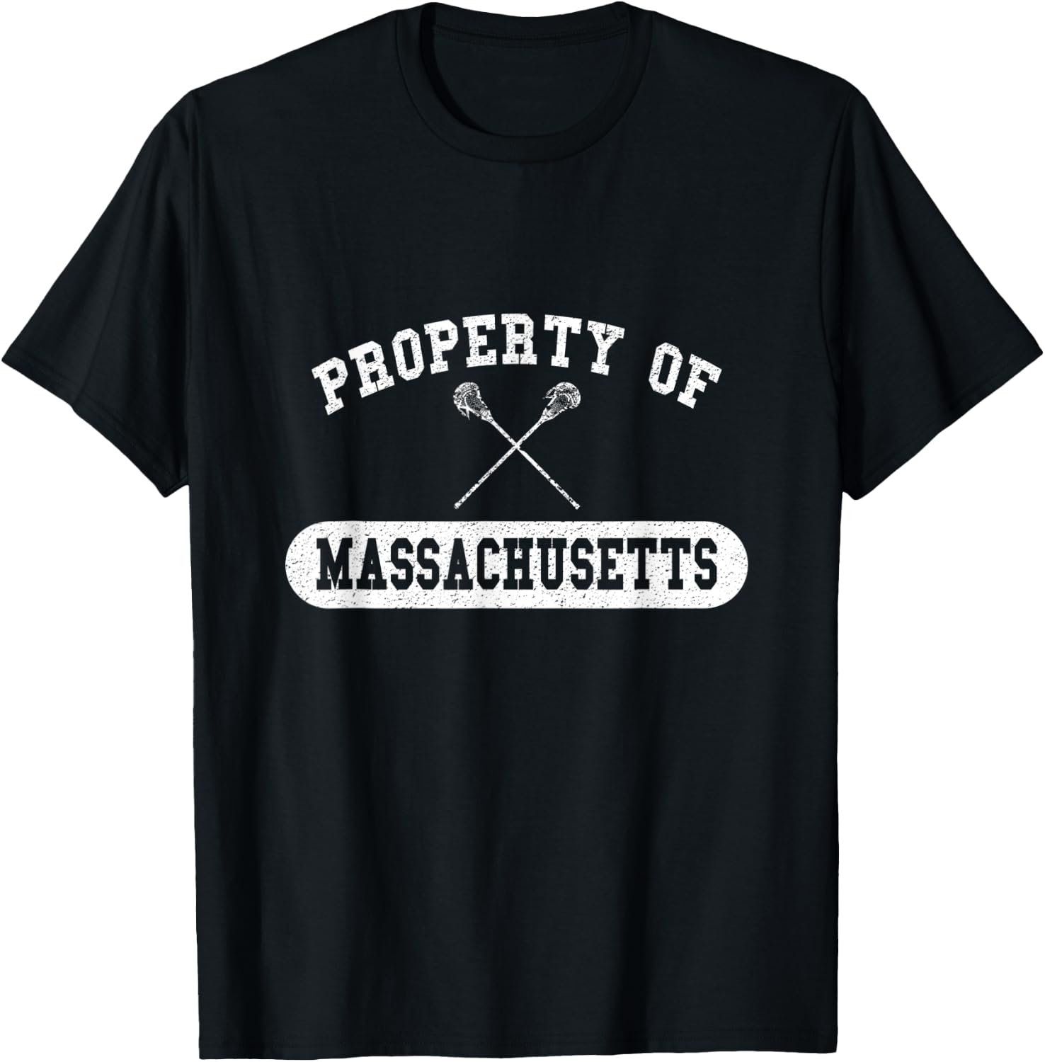 Property of Massachusetts Lacrosse T-Shirt - T-Shirt | Black