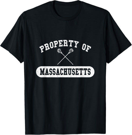 Property of Massachusetts Lacrosse T-Shirt - T-Shirt | Black