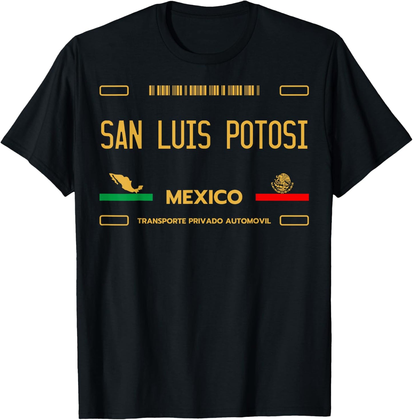 San Luis Potosi License Plate, San Luis Potosi T-Shirt - T-Shirt | Black