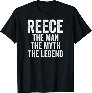 Reece The Man The Myth The Legend Shirt First Name Reece T-Shirt - T-Shirt | Black