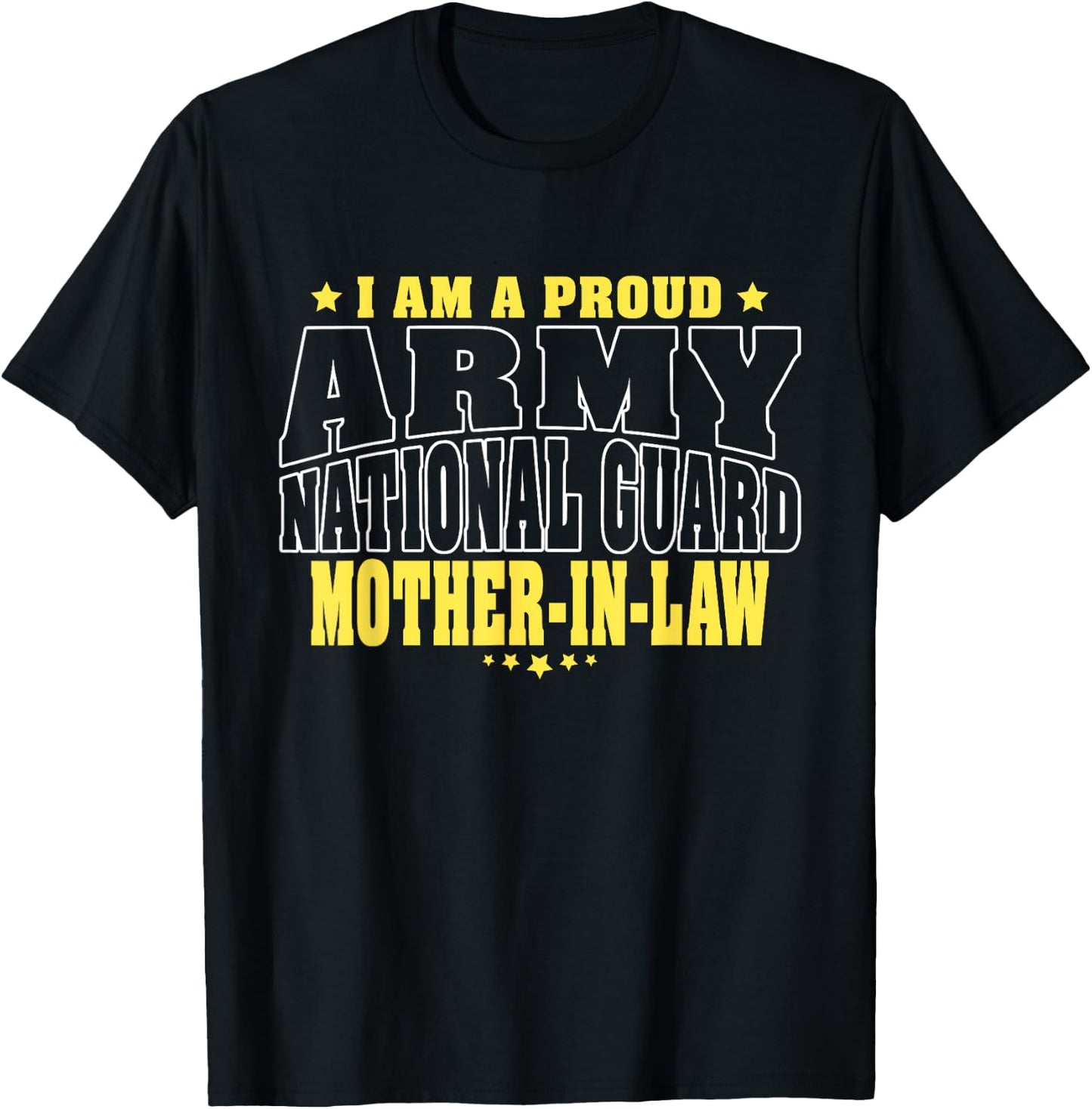 Proud Army National Guard Mother-In-Law Military Mom-In-Law T-Shirt - T-Shirt | Black