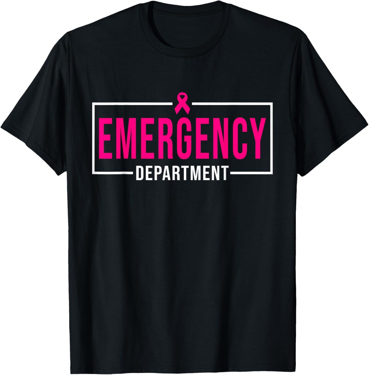 Emergency Department Emergency Room Nurse Breast Cancer T-Shirt - T-Shirt | Black