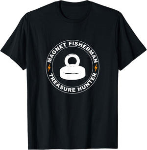 Magnet Fishing Fisherman Gift Treasure Hunter T-Shirt - T-Shirt | Black