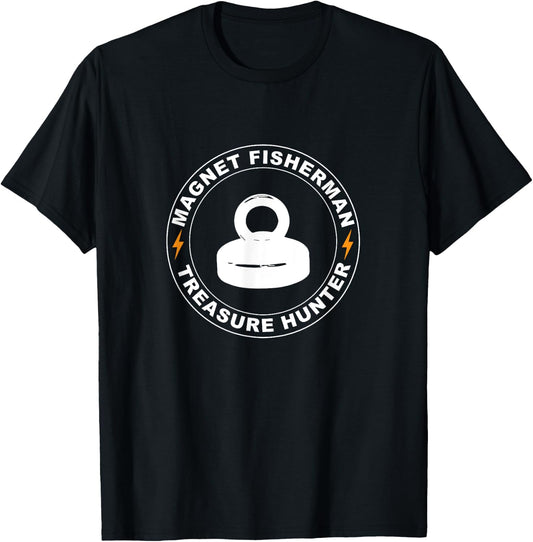 Magnet Fishing Fisherman Gift Treasure Hunter T-Shirt - T-Shirt | Black