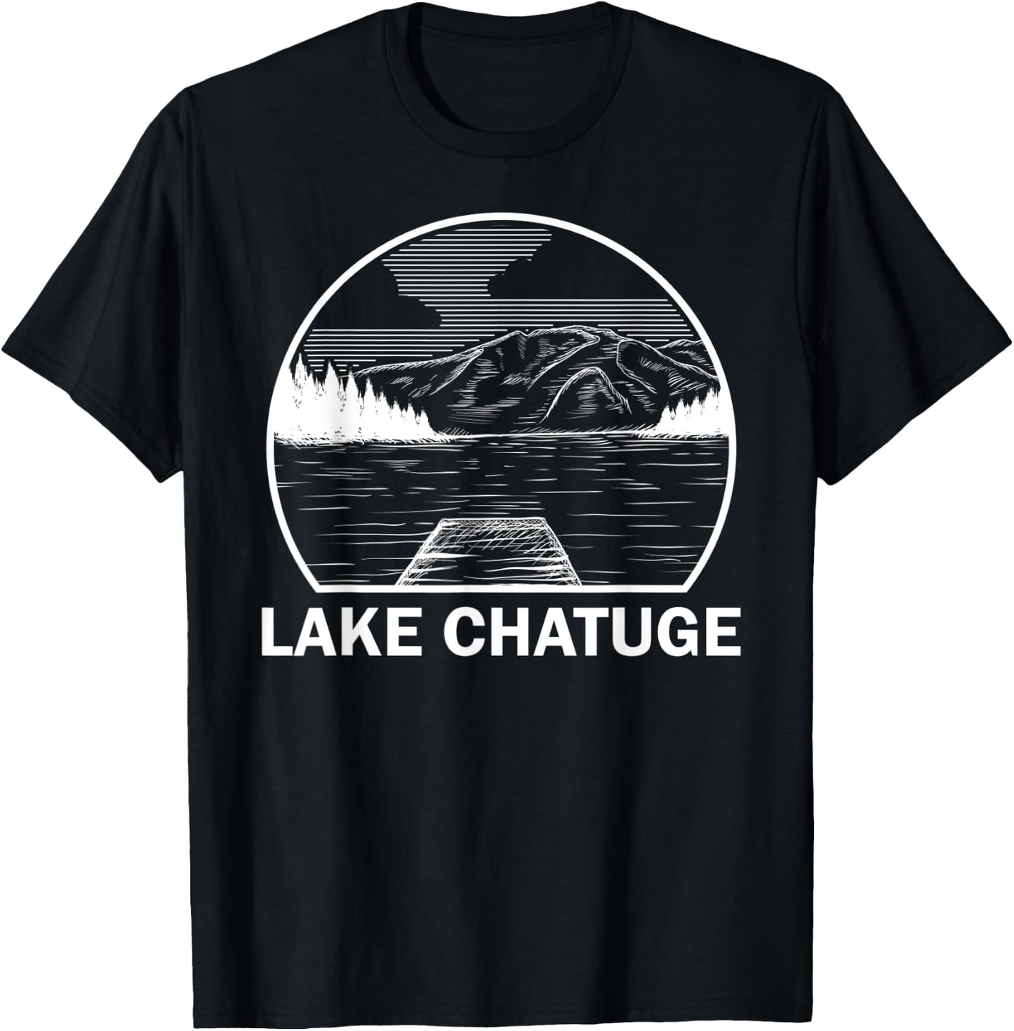 LAKE CHATUGE GEORGIA Funny Fishing Camping Summer Gift T-Shirt - T-Shirt | Black
