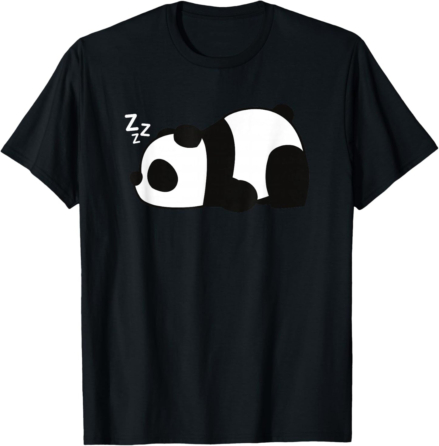 Funny Lazy Panda Bear Sleeping Grumpy Cute Animal Meme T-Shirt - T-Shirt | Black