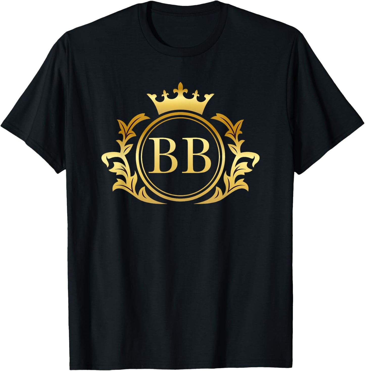 BB Initials Nickname Monogram Crest T-Shirt - T-Shirt | Black